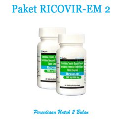 2 Botol Ricovir-EM PrEP (60 Tablet) - Persediaan Untuk 2 Bulan